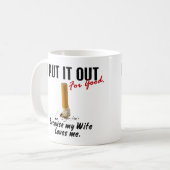 Stoppen Sie zu rauchen mich setzen es heraus Kaffeetasse (Vorderseite Links)