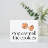 Stoppen und Riechen der Cookies Postkarte (Stehend Vorderseite)