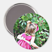 Stoppen und Riechen der Rose Foto Magnet (Vorderseite/Rückseite)