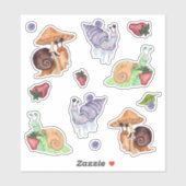 Stoppen und Riechen der Strawberry WasserfarbenSch Aufkleber (Blatt)