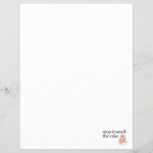 Stoppen und riechen Sie den Kuchen Flyer (Vorne)