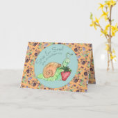 Stoppen und riechen Sie die Erdbeeren Schnecke Sel Karte (Gelbe Blume)