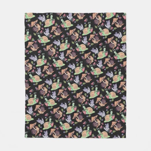 Stoppen und riechen Sie die Erdbeeren Schneckenmus Fleecedecke (Vorderseite)