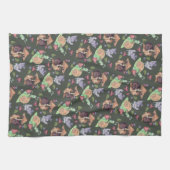 Stoppen und riechen Sie die Erdbeeren Schneckenmus Geschirrtuch (Horizontal)