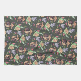 Stoppen und riechen Sie die Erdbeeren Schneckenmus Geschirrtuch