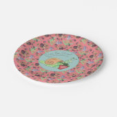 Stoppen und riechen Sie die Erdbeeren Schneckenmus Pappteller (Schrägansicht)