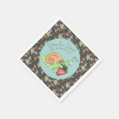 Stoppen und riechen Sie die Erdbeeren Schneckenmus Serviette (Ecke)