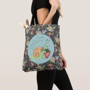 Stoppen und riechen Sie die Erdbeeren Schneckenmus Tasche
