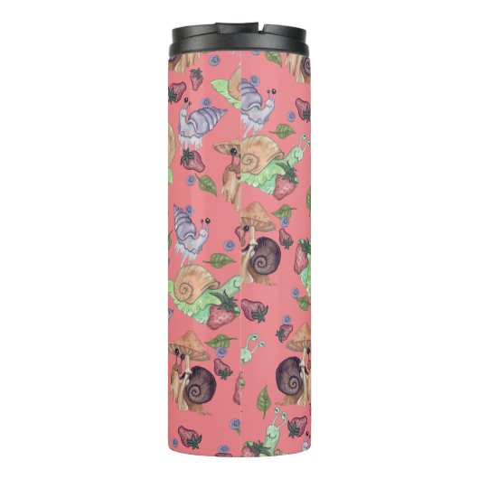 Stoppen und riechen Sie die Erdbeeren Schneckenmus Thermosbecher (Rückseite)