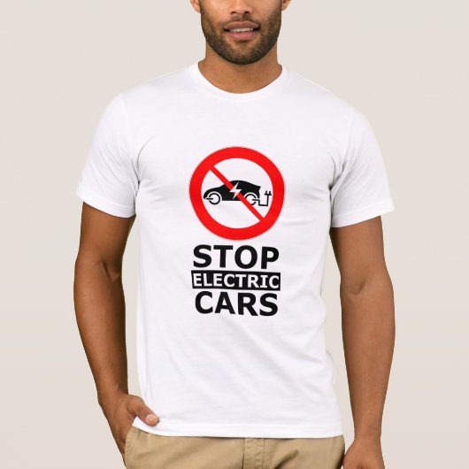 Stoppen von Elektroautos T-Shirt (Vorderseite)