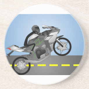 Stoppie modernes Sportbike Getränkeuntersetzer