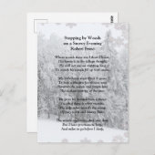 Stopping by Woods Snowy Evening Robert Frost Poem Postkarte (Vorne/Hinten)