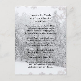Stopping by Woods Snowy Evening Robert Frost Poem Postkarte