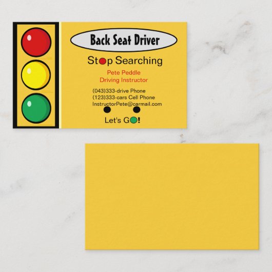 Stoppleuchte Visitenkarte (Vorne/Hinten)