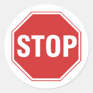 Stoppschild-Design! Einzigartiges cooles Design! Runder Aufkleber