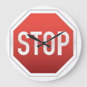 Stoppschild Große Wanduhr (Vorderseite)