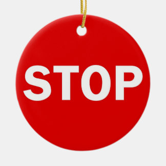 Stoppschild Keramik Ornament