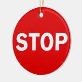 Stoppschild Keramik Ornament (Links)