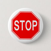 Stoppschild - Knopf Button (Vorderseite)