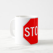 Stoppschild kundengerecht kaffeetasse (Vorderseite Links)