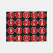 Stoppschild Muster Fleece Kinderdecke (Vorderseite (Horizontal))
