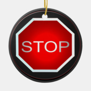 Stoppschild-Ornament Keramikornament