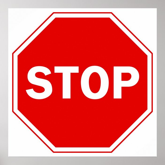 Stoppschild Poster Zazzle.de