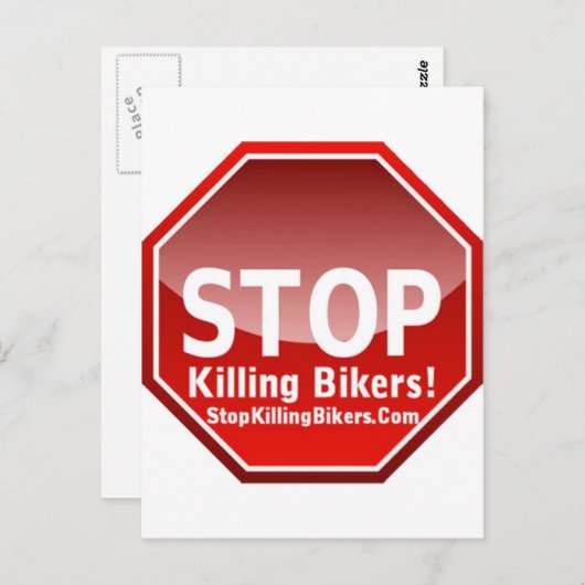 Stoppschild Postkarte (Vorne/Hinten)