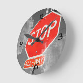 Stoppschild Runde Wanduhr (Winkel)