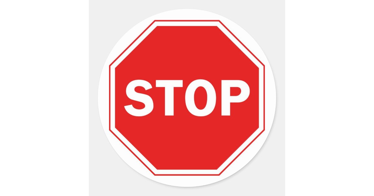 Stoppschild Runder Aufkleber Zazzle.de