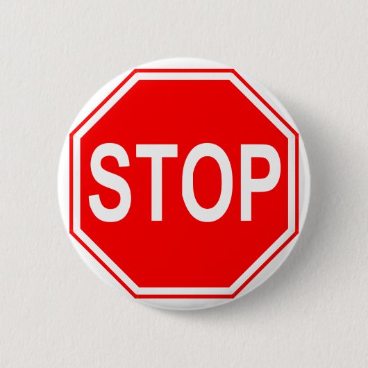 Stoppschildknopf Button (Vorderseite)
