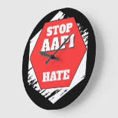 Stoppt AAPI-Hass Rechteckig Große Wanduhr (Winkel)
