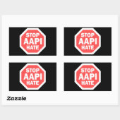 Stoppt AAPI-Hass Rechteckig Rechteckiger Aufkleber (Blatt)