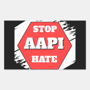 Stoppt AAPI-Hass Rechteckig Rechteckiger Aufkleber
