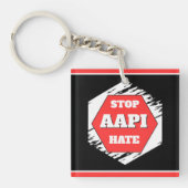 Stoppt AAPI-Hass Rechteckig Schlüsselanhänger (Vorderseite)
