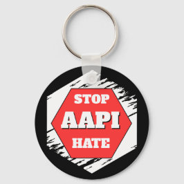 Stoppt AAPI-Hass Rechteckig Schlüsselanhänger