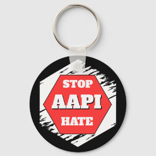Stoppt AAPI-Hass Rechteckig Schlüsselanhänger
