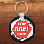 Stoppt AAPI-Hass Rechteckig Schlüsselanhänger (Vorderseite)
