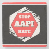 Stoppt AAPI-Hass Rechteckig Steinuntersetzer (Vorderseite)