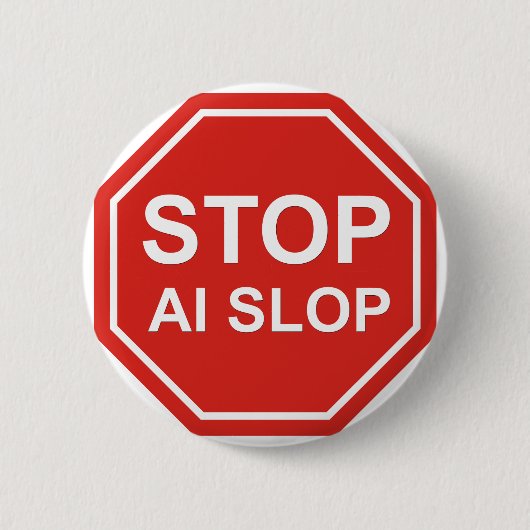 Stoppt AI-Müll Button (Vorderseite)