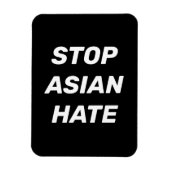 Stoppt Asian Hate black modern elegant sign Magnet (Vertikal)