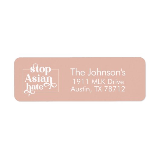 Stoppt asiatische Hass-Rücksendeadressen-Aufkleber (Vorne)