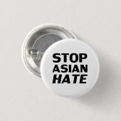 Stoppt Asiatisches Hass, schwarz, moderne, mutige  Button (Vorne & Hinten)