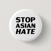 Stoppt Asiatisches Hass, schwarz, moderne, mutige  Button (Vorderseite)