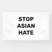 Stoppt Asiatisches Hass schwarz und weiß Banner (Horizontal)