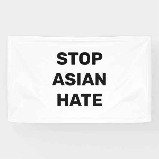 Stoppt Asiatisches Hass schwarz und weiß Banner (Horizontal)