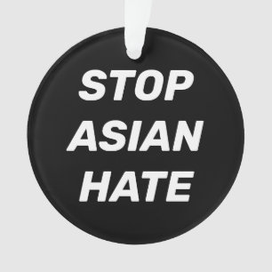 Stoppt Asiatisches Hass Schwarz-Weiß-Typografie Ornament