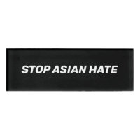 Stoppt asiatisches Hass, Schwarz-weißes Zeichen