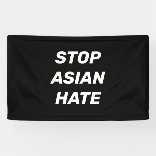 Stoppt das asiatische Hass, Schwarz-weiß Banner (Horizontal)