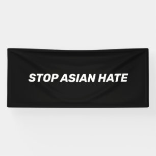 Stoppt das asiatische Hass, Schwarz-weiß Banner
